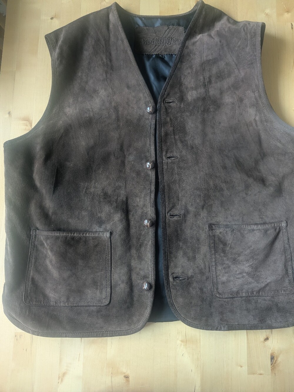 Vintage Modango Men's Chocolate Brown Suede Vest - Western Style